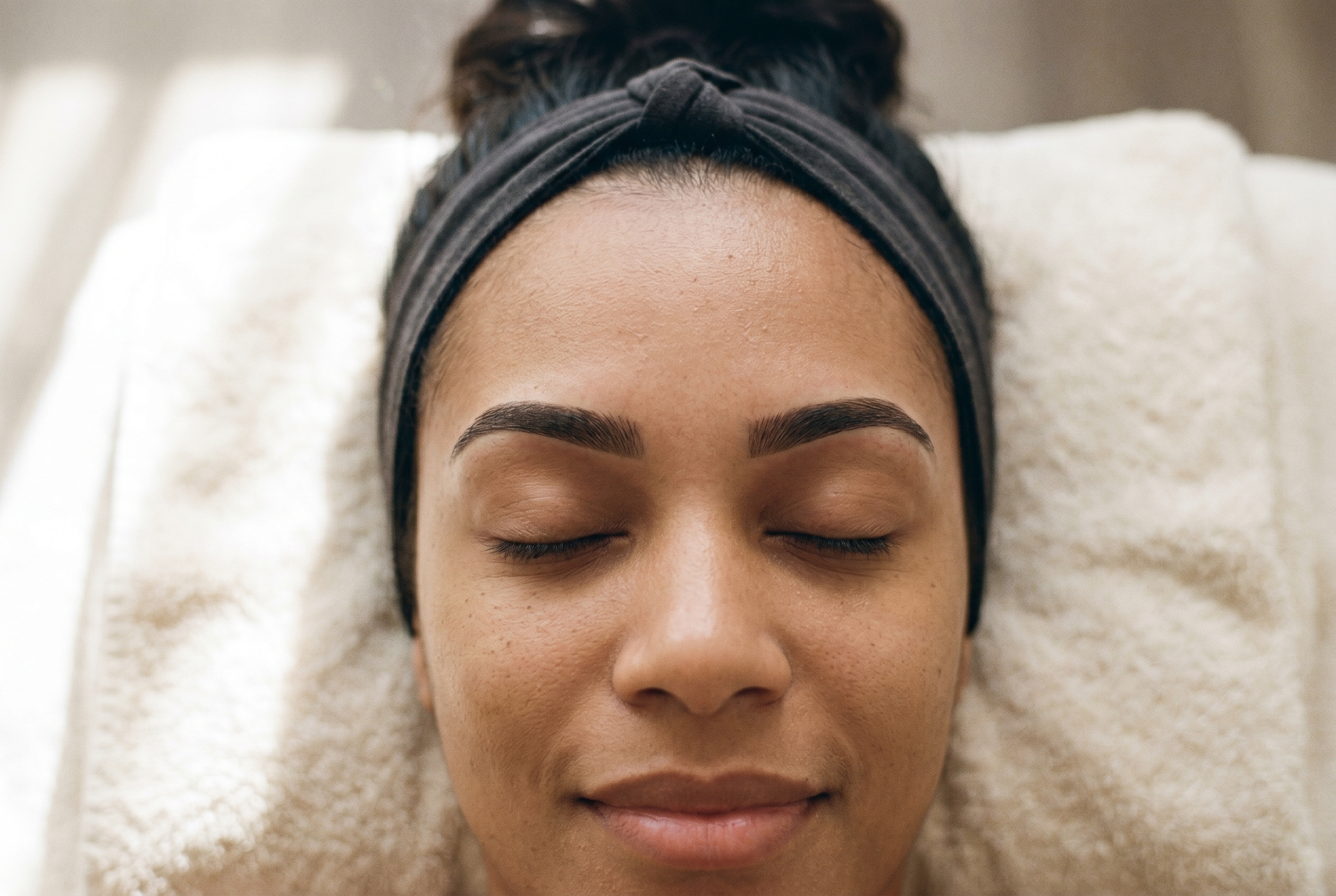 Shaped brows after threading